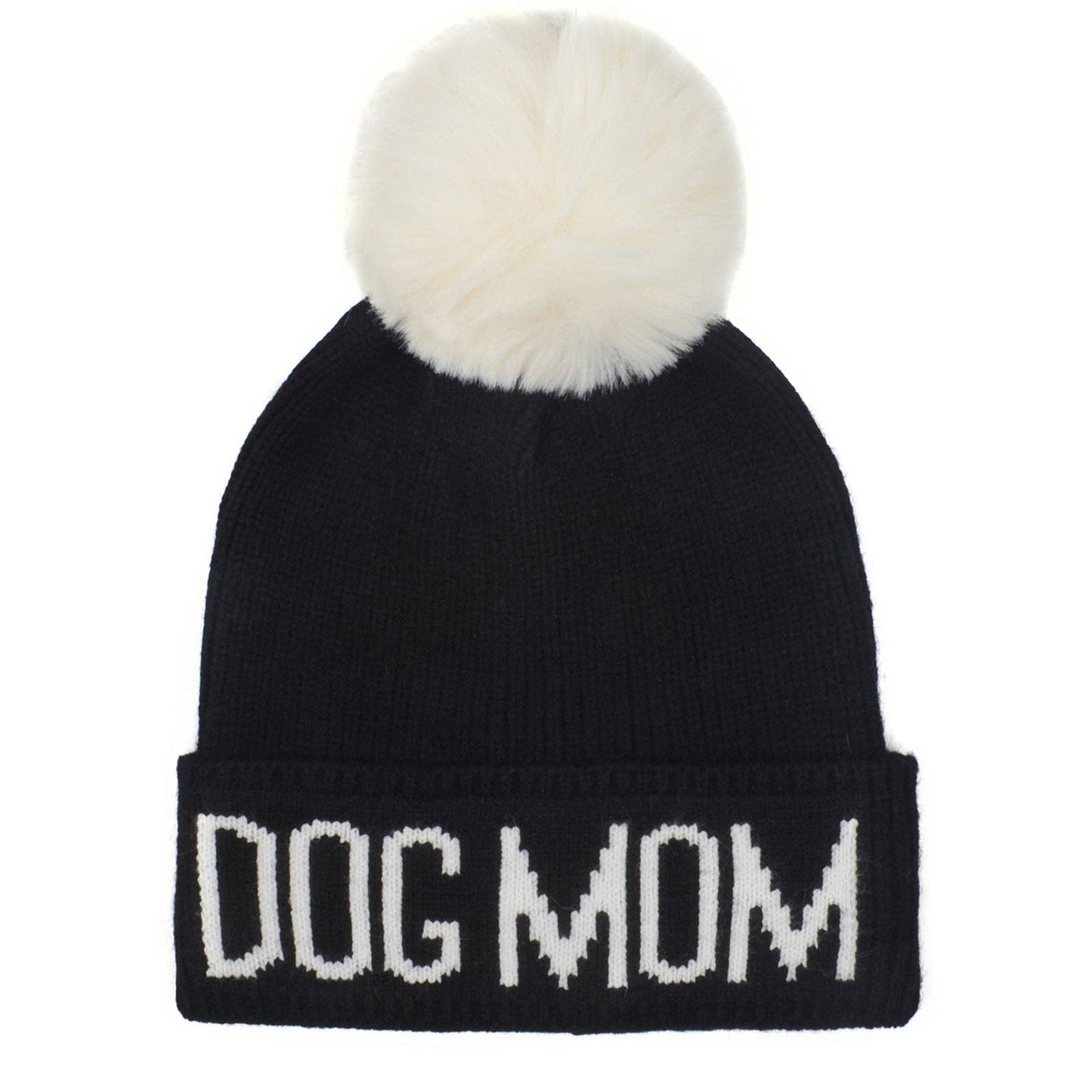 Hatphile Dog Mom Pompom Knit Beanie Toque