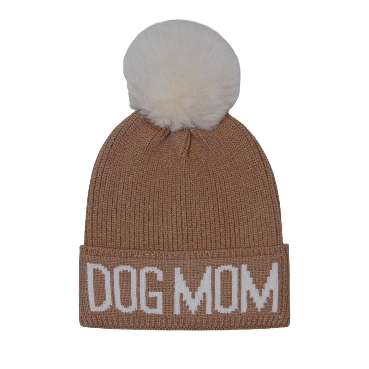 Hatphile Dog Mom Pompom Knit Beanie Toque