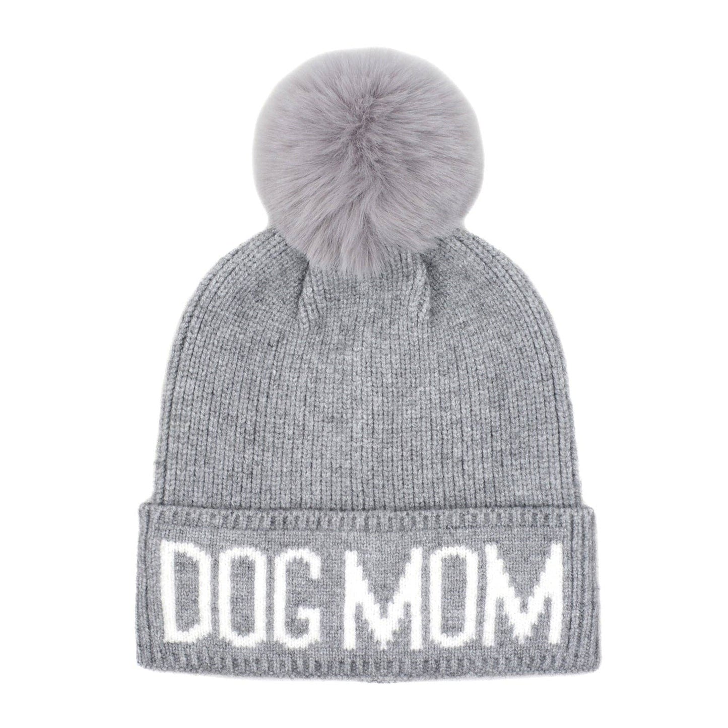 Hatphile Dog Mom Pompom Knit Beanie Toque